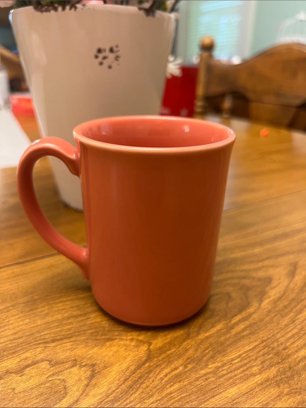 Corning Vintage 1970s Ceramic salmon color  Coffee Mug collectible made in USA